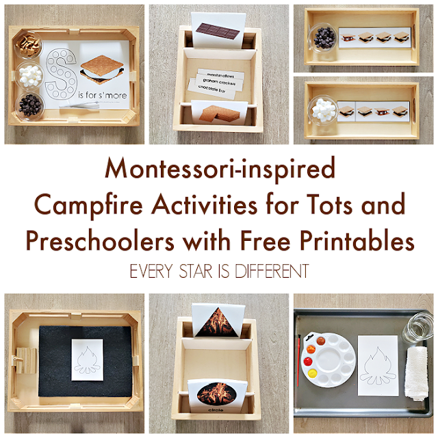 Montessori-inspired Campfire Activities for Tots and Preschoolers with Free Printables