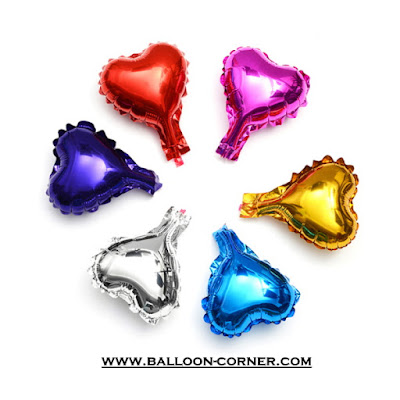 Balon Foil Hati Super Mini Polos / Foil Love Super Mini Polos