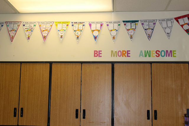 With inspiration from Kid President, students set goals to "Be More Awesome!" Read on to learn ideas for implementation and grab a free printable activity! Put completed student pennants together to create a classroom banner. Perfect décor all year long!