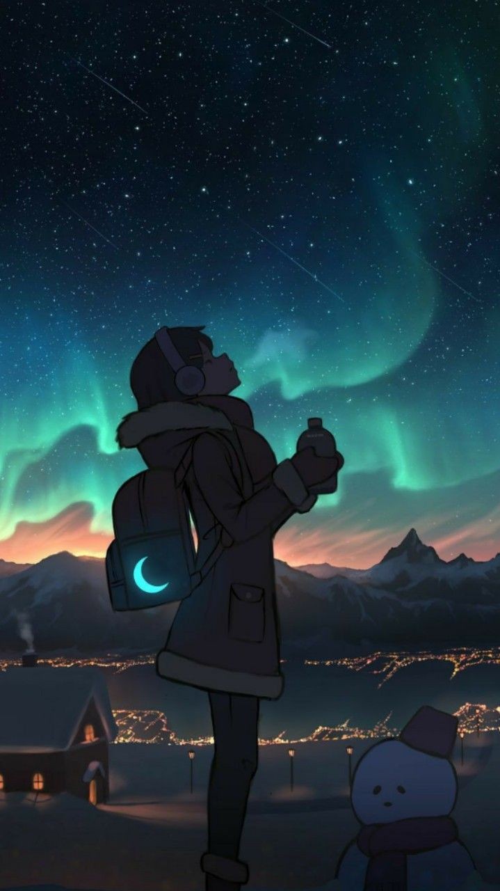 Wallpaper anime aesthetic Aurora for Android and iPhone 
