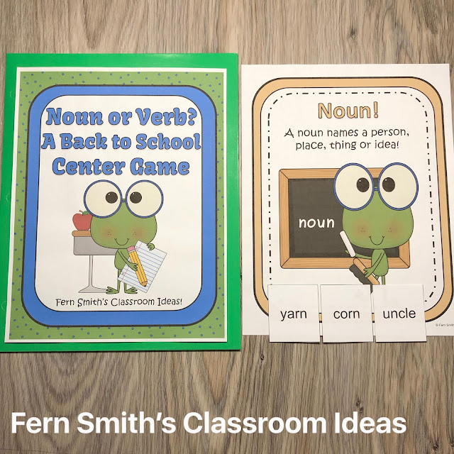 Grab This Back to School Noun or Verb? Center Games Resource For Your Classroom Centers Today!