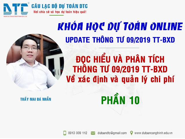 Học dự toán cơ bản Free 100% | Hướng dẫn lập dự toán theo TT09/2019 BXD - Phần 10