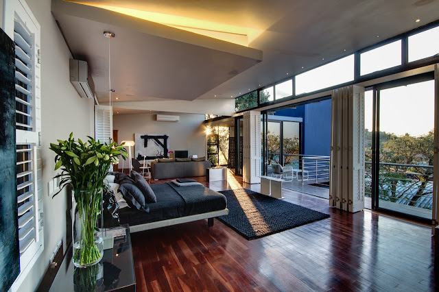 Modern bedroom with modern furniture 