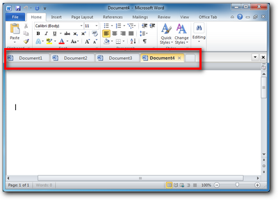 Office tabs free | Membuka beberaoa file dalam tab di ms office