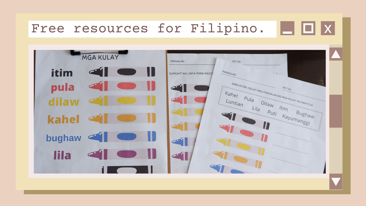 Hello, sharing free resources and worksheets for your preschoolers! Free worksheets for Filipino, english, math and spanish for kinder 2.