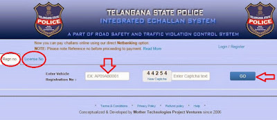 Step1: Check and Pay Traffic echallan Online