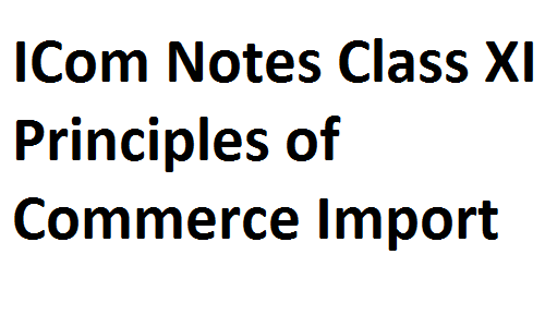 ICom Notes Class XI Principles of Commerce Import fsc notes