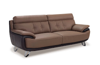 Tan-Brown Bonded Leather Sofa