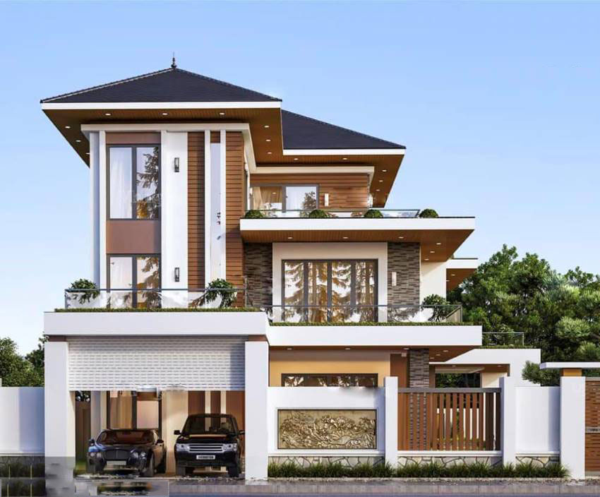 Biệt thự 3 tầng mái nhật có gara ô tô tại Kim Bình, Phủ Lý, Hà Nam
