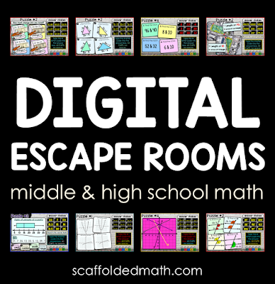 Scaffolded Math And Science Digital Math Escape Rooms