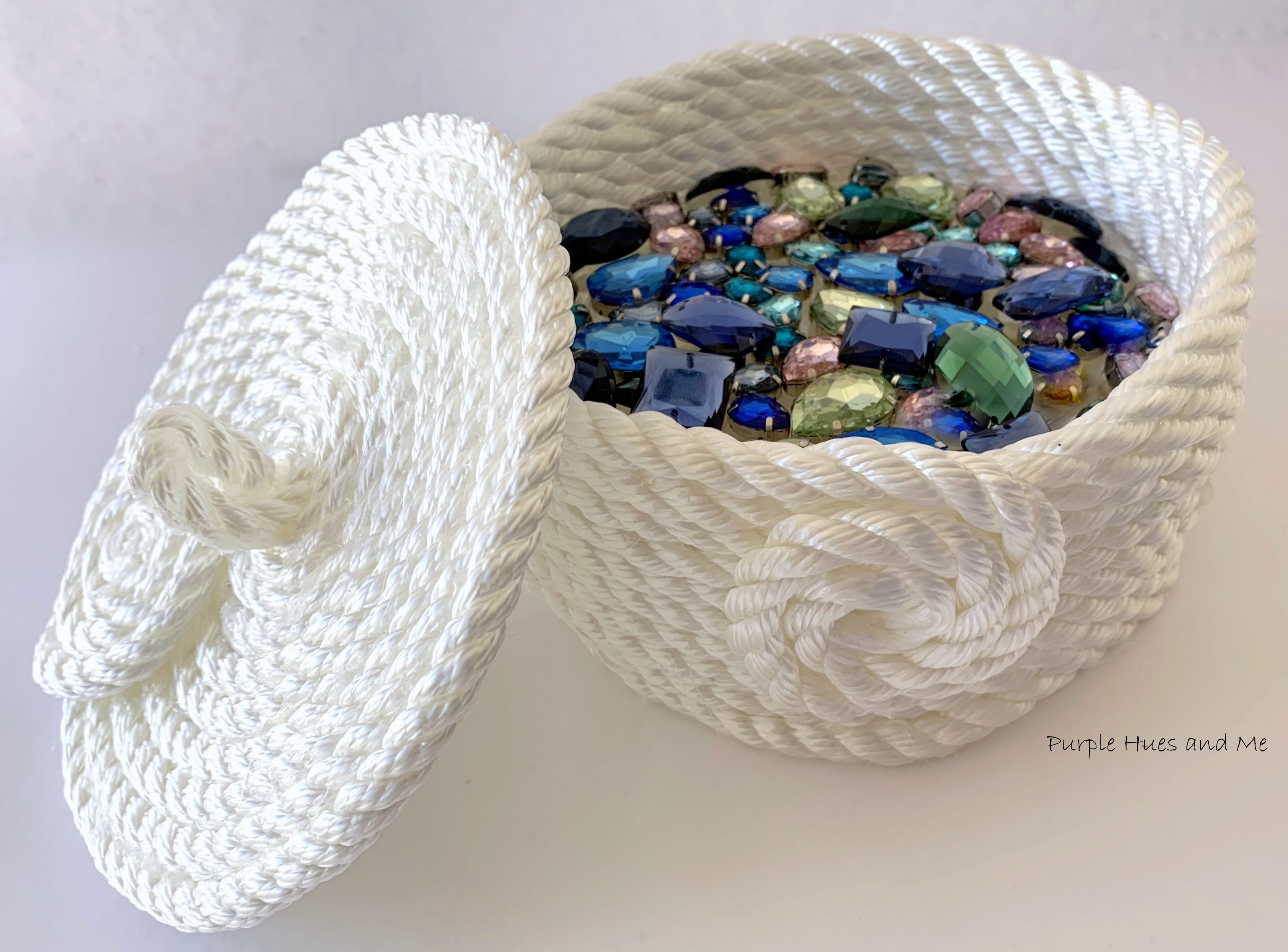 Purple Hues and Me: Twisted Rope Container with Top