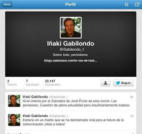 Cuenta falsa de Iñaki Gabilondo en Twitter