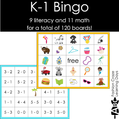 Math and Literacy Bingo