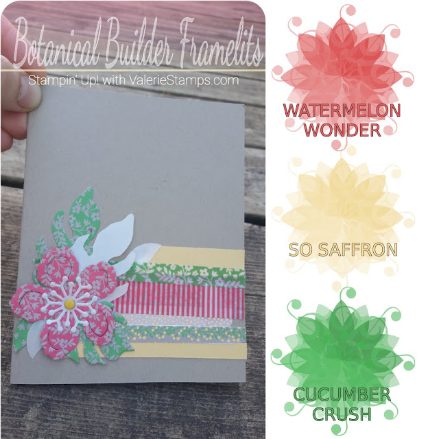 Valerie Stamps Stampin Up botanical builders vellum color story