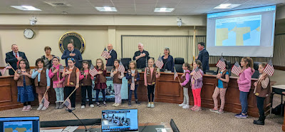 Brownie troop 64085 led the pledge