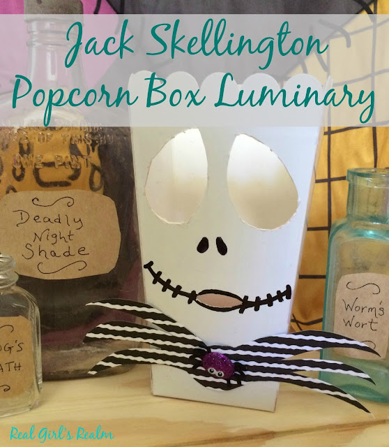 Make a Nightmare Before Christmas Luminary using a Popcorn Box