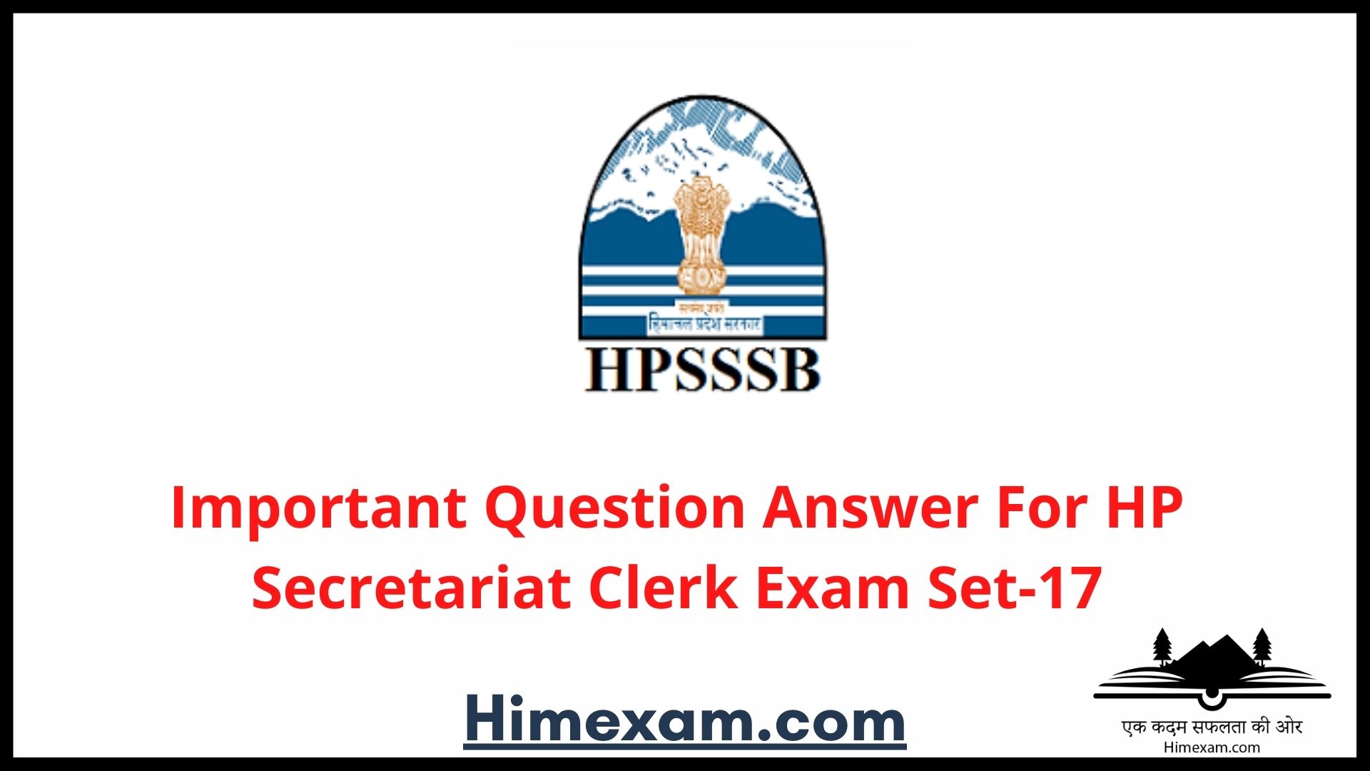 Important Question Answer For HP Secretariat Clerk Exam Set-17