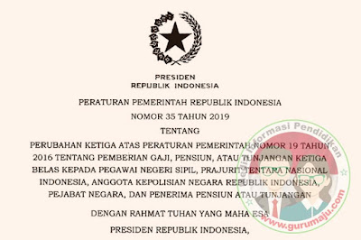  Komponen Penghasilan yang masuk diperhitungkan sebagai Gaji Ke  PP Nomor 35 Tahun 2019 Tentang Pemberian Gaji, Pensiun atau Tunjangan Gaji Ke-13 kepada PNS, TNI, POLRI Tahun 2019