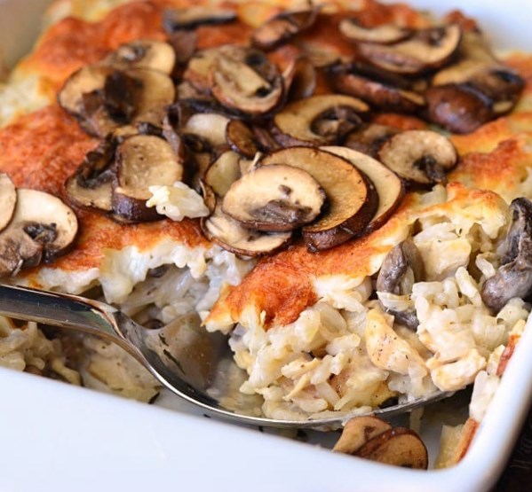 CREAMY CHICKEN MUSHROOM RICE CASSEROLE #dinner #familydinner