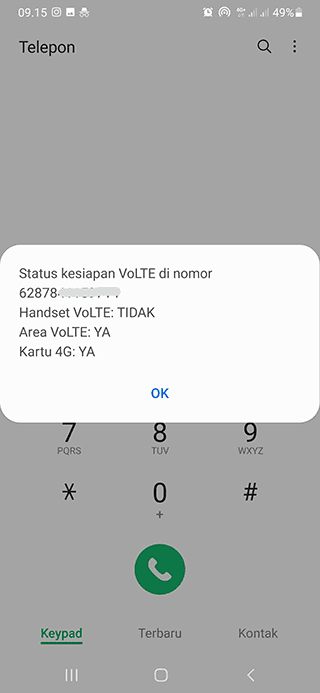 Langkah Ketiga Cek VoLTE XL