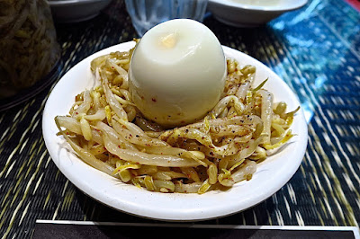 Ginza Kamo Soba Kyudaime Keisuke, egg bean sprouts