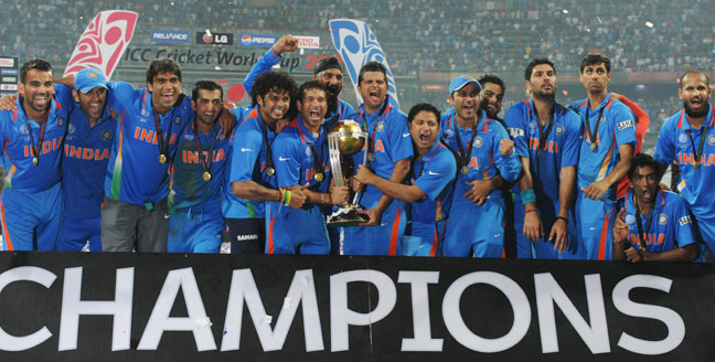 wankhede stadium new look. world cup 2011 winners pics.