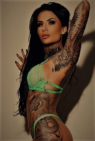 Tattoo Model, brunette, sexy, model, tattoo, bikini