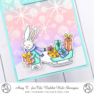 Bunny Christmas Stamp and Die Set illustrated by Tatsiana Zayats, Mid-Century Modern #2 Stencil by The Rabbit Hole Designs #therabbitholedesignsllc #therabbitholedesigns #trhd