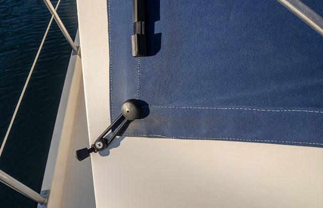 Photo of the new fastening on Ravensdale's windscreen cover