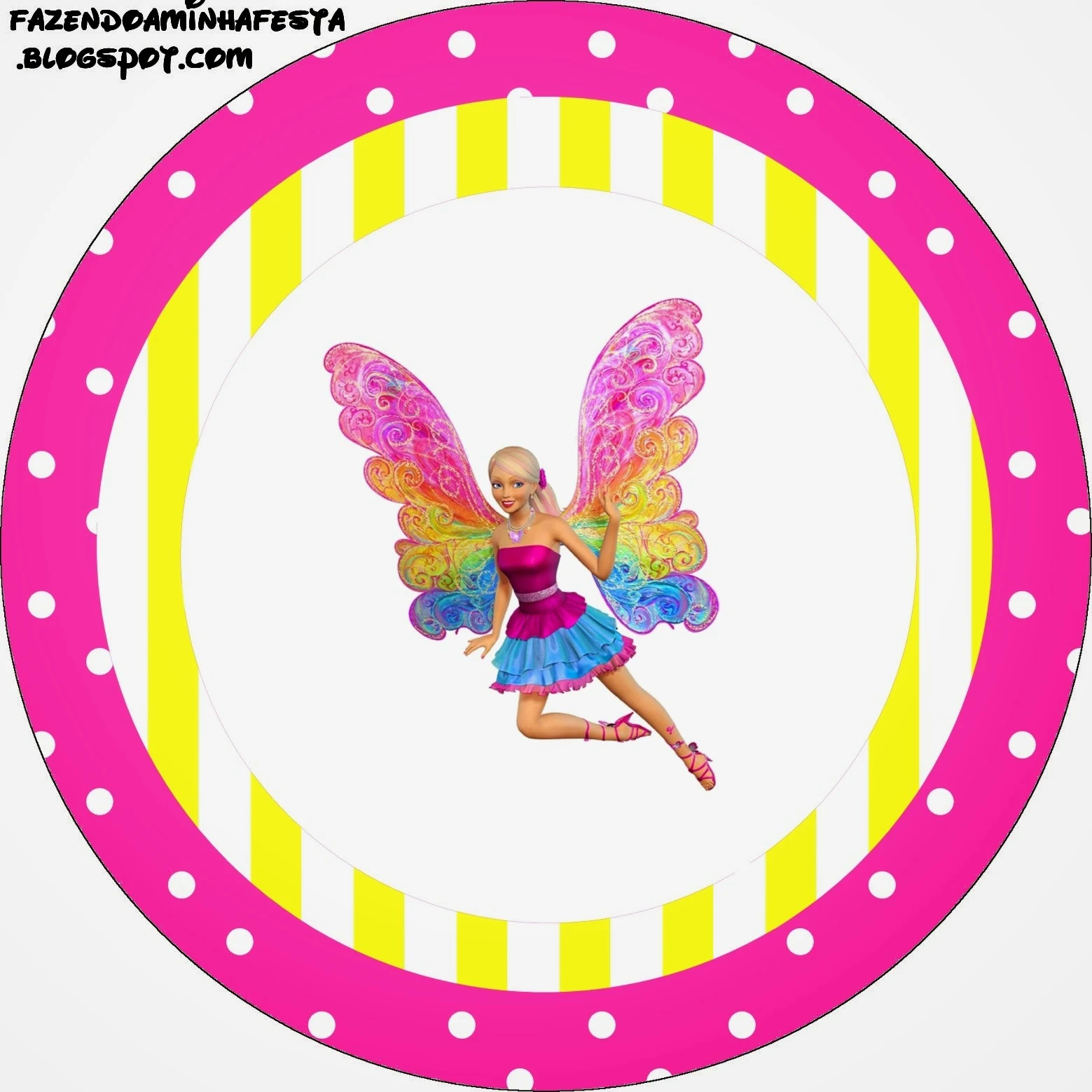 Barbie Fairytopia Toppers or Free Printable Candy Bar Labels.