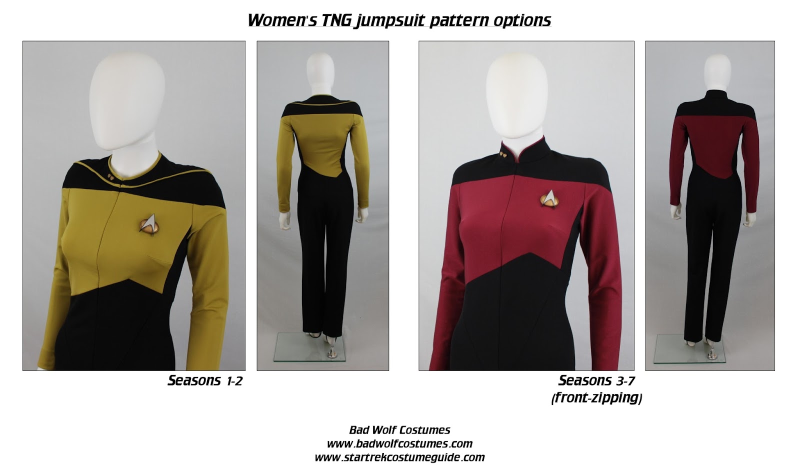 Star Trek Costume Guide Women S Tng Jumpsuit Pattern
