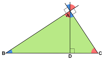 直角三角形の垂心周りの角