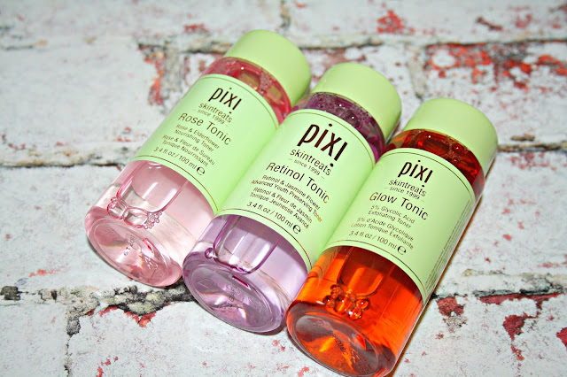 Pixi Skintreats - Pixi Retinol Tonic, Pixi Rose Tonic and Pixi Glow Tonic