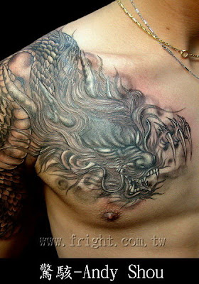 half shoulder Chinese dragon tattoo design