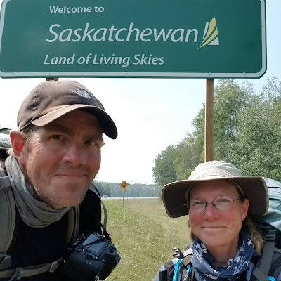 Sean Morton and Sonya Richmond entering Saskatchewan.