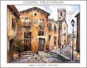CASSERRES-PINTURA-CATALUNYA-POBLES-CATALANS-PAISATGES-PINTURES-ESGLESIA-ARTISTA-PINTOR-ERNEST DESCALS-