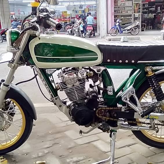 Gambar HD Modifikasi Honda CB 100 Warna Hijau Terbaru