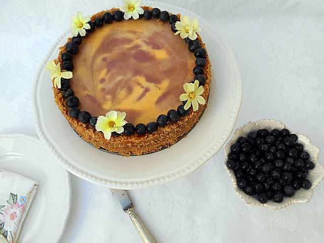 receita cheesecake baunilha e mirtilos