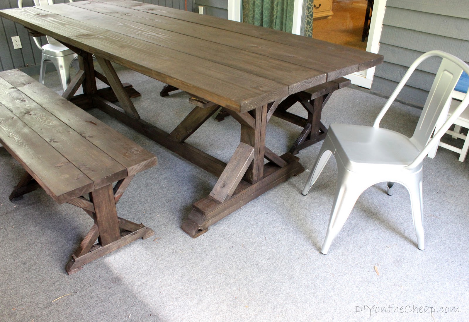 how to build an outdoor table and benches