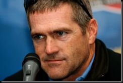 DAYTONA BEACH, FL - JANUARY 14:  Bobby LaBonte, driver of the #43 Cheerios Dodge speaks with the media during NASCAR testing at Daytona International Speedway on January 14, 2008 in Daytona Beach, Florida.  (Photo by Rusty Jarrett/Getty Images for NASCAR) *** Local Caption *** Bobby LaBonte