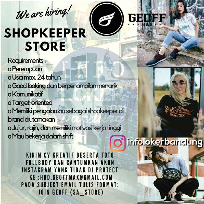 Lowongan Kerja Shoopkeeper Store Geoff Max Footwear 