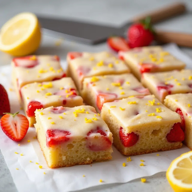 Strawberry Lemon Blondies