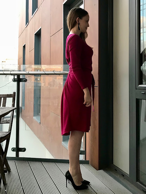 Diary of a Chain Stitcher: Named Kielo Wrap Dress in Fuchsia Merino Jersey from The Fabric Store