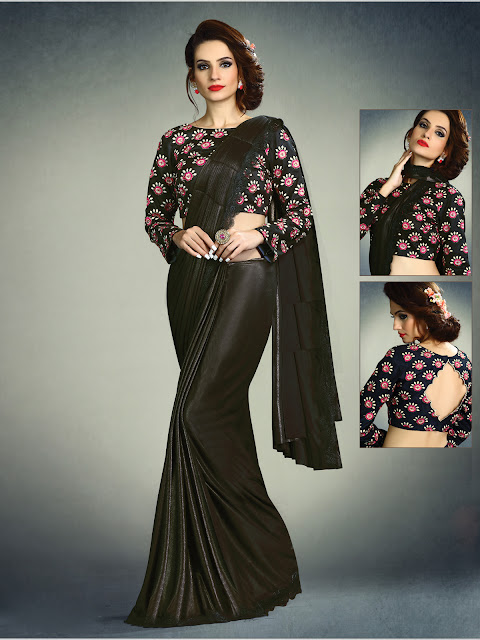 black partywear saree online with free shipping usa, uk, canada