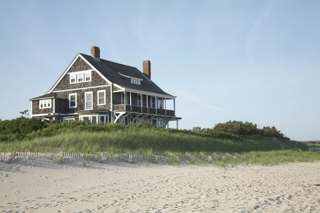 Inspiring image of a beautiful oceanfront beach home exterior in the Hamptons - found on Hello Lovely Studio