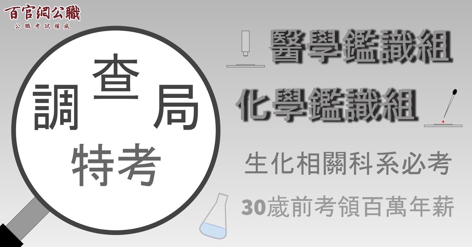 生科系、生化系與化學系成為調查局人員最好機會