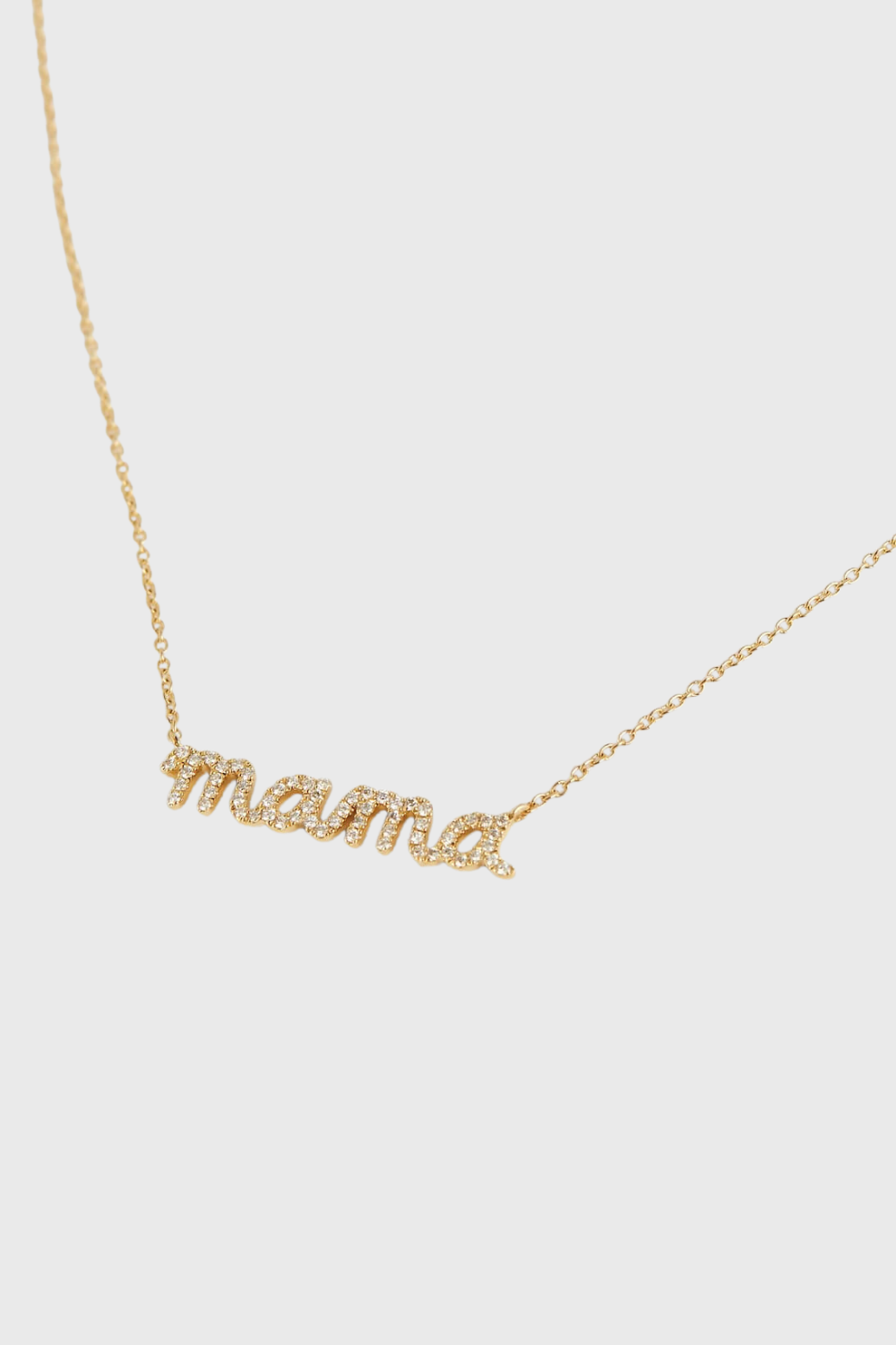 mama 14kt yellow gold necklace with diamonds