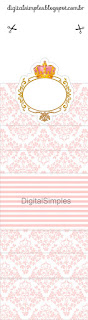 Golden Crown in Pink Free Printable Labels.