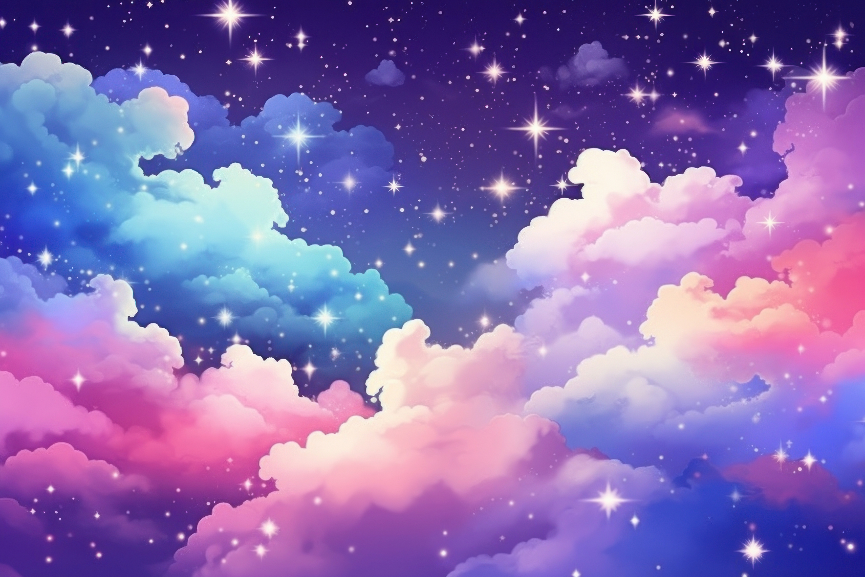 Sky filled with clouds and stars cute wallpaper backgrounds outdoors