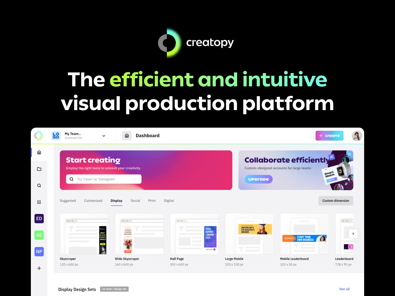 Creatopy is an efficient and intuitive visual production platform